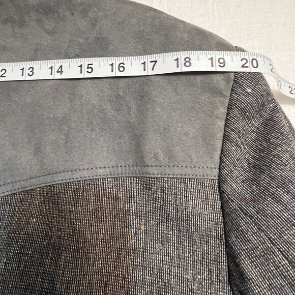 Pendleton 46 Tall Blazer Jacket Wool Tweed Western Elbow Patches Gray Suede VTG - Picture 11 of 12